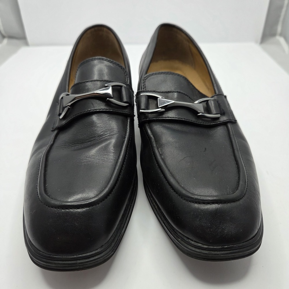 Michael Strahan MS Bailey Men's 9.5M Black Leather Bit Loafers Dress Shoes